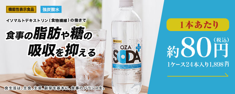 【炭酸水】OZA SODAプラス 500ml×24本(プレーン) 機能性表示食品