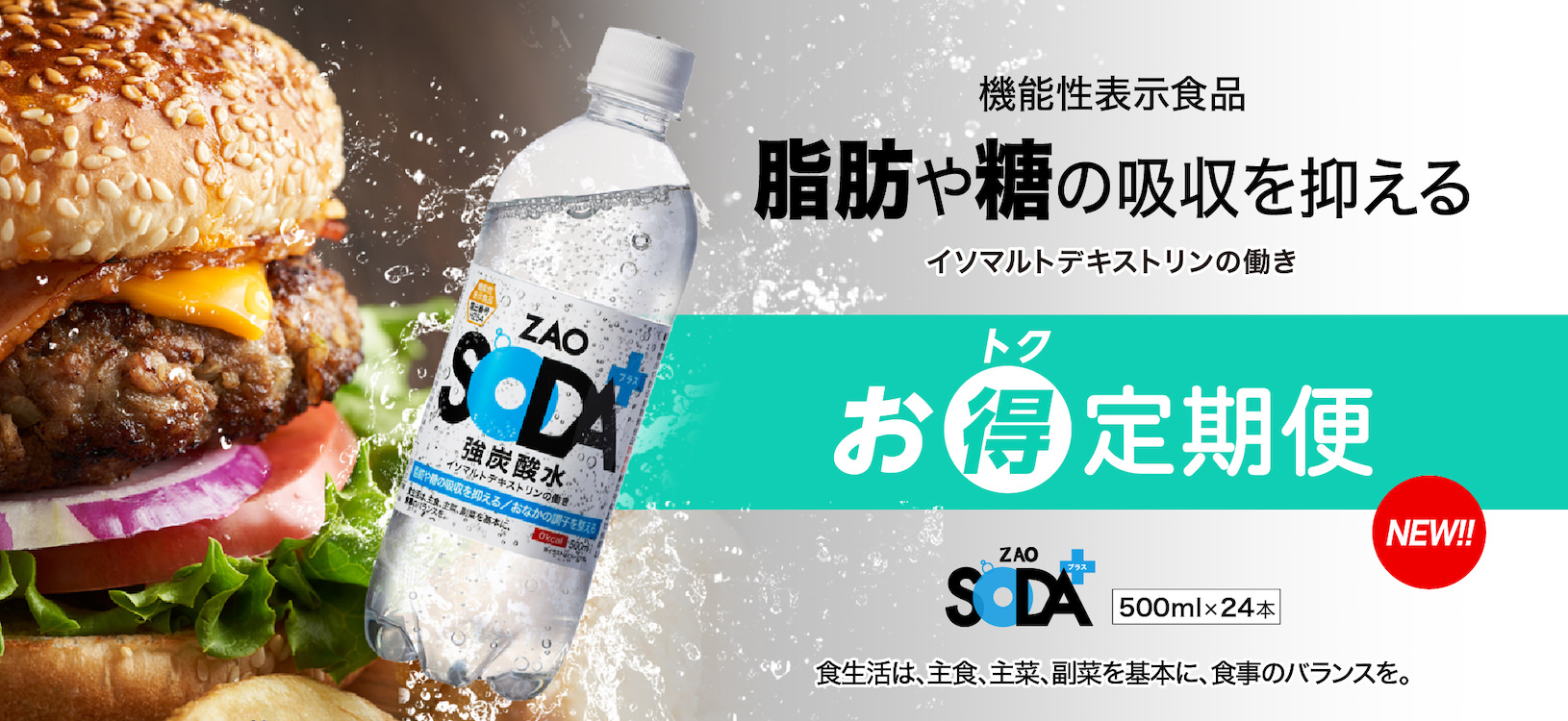【お得定期便】ZAO SODAプラス 500ml×24本